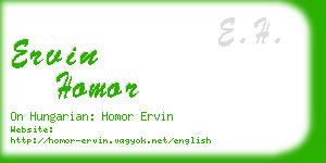 ervin homor business card